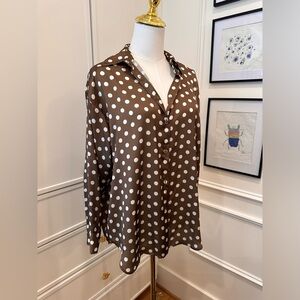 Zara polka dot button down